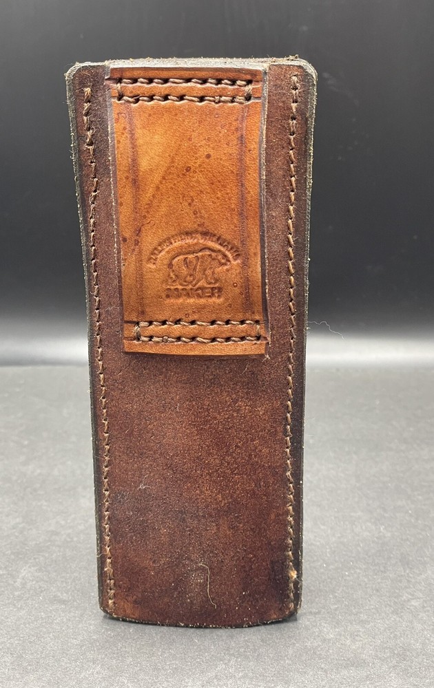 Flashlight/Night Stick Tooled Branded Genuine Leather Brown Holster