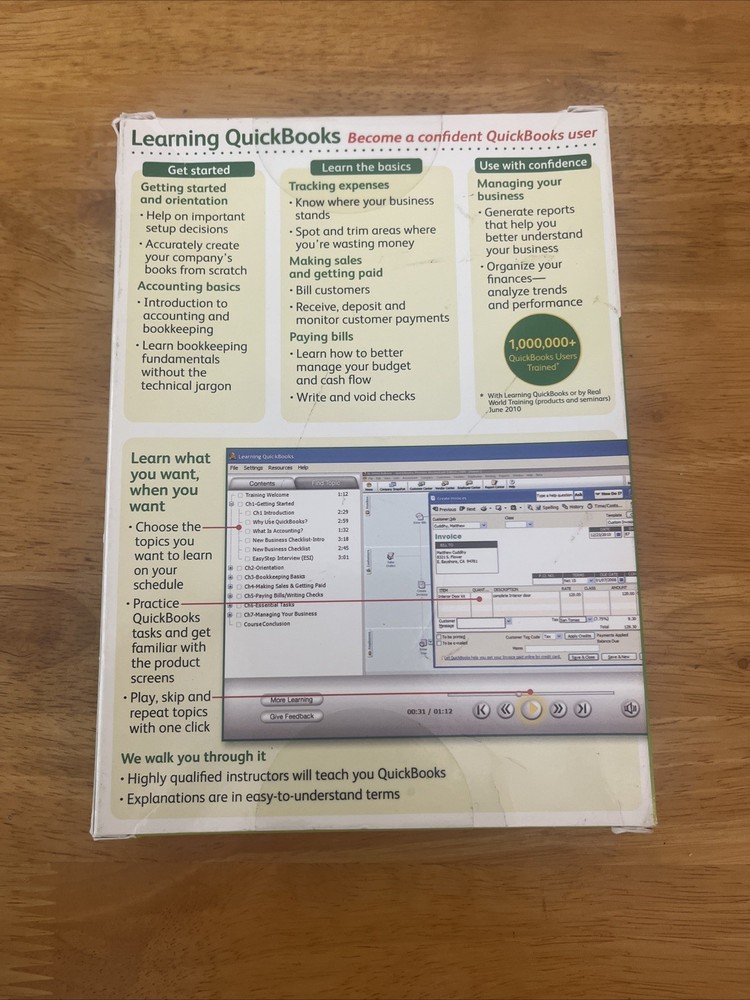 Intuit QuickBooks Learning CD Pro & Premier Training Step By Step Guide