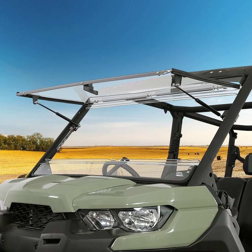 KEMIMOTO 2 in 1 Flip Windshield Can Am Defender Clear