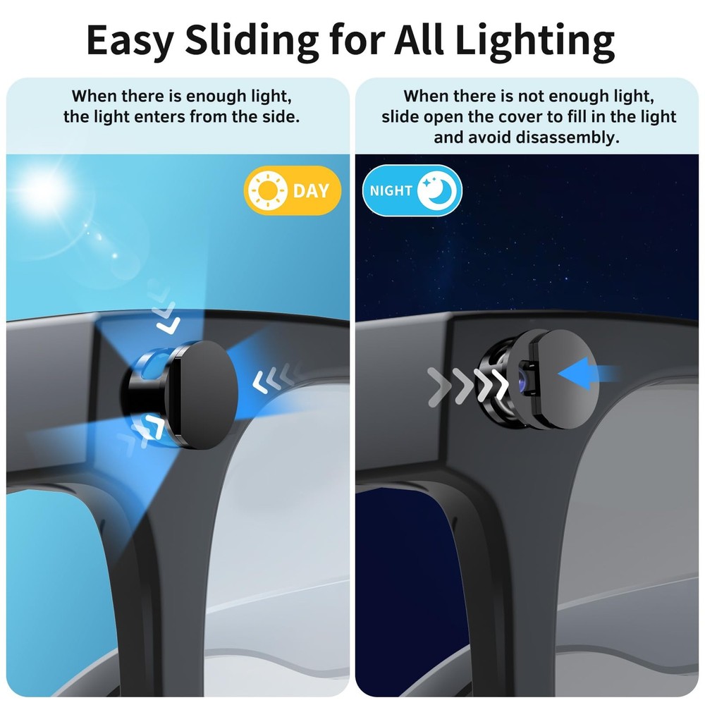 LED Light Blocking Covers for Smart Glasses Adjustable Privacy Flash Shield