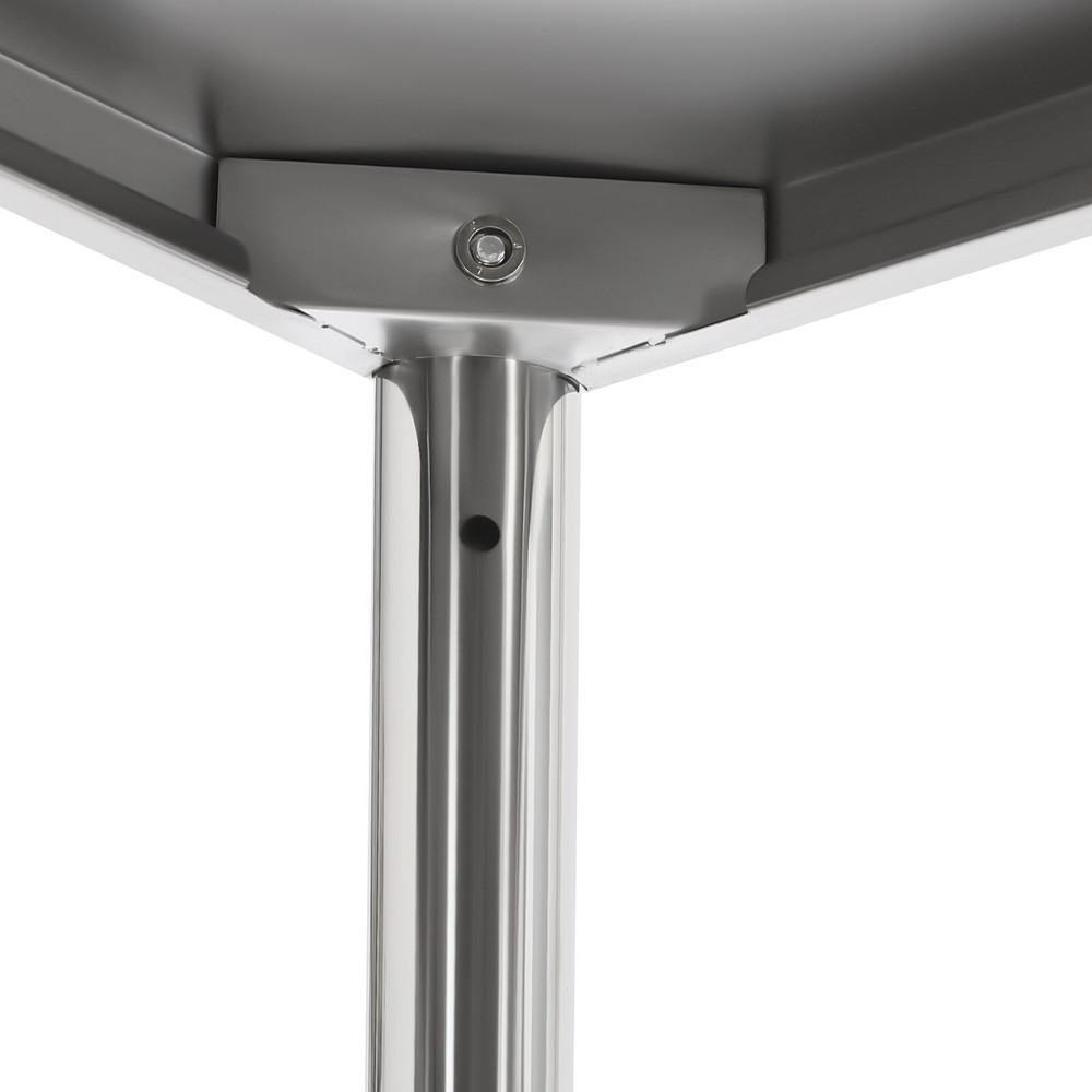 4 Tier Adjustable Shelf Storage, Stainless Steel Heavy Duty Shelving Silver