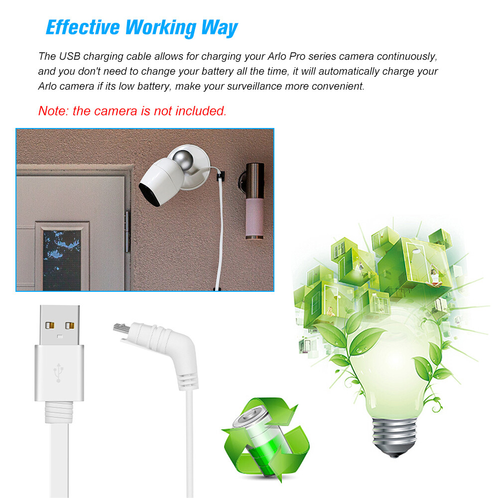 20ft Charging Power Cable Fit for Arlo Pro/ Arlo Pro 2/ Arlo GO Security Camera