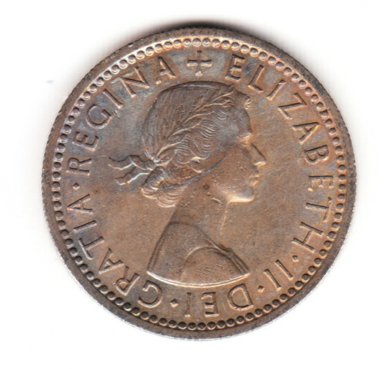 1955 Great Britain Elizabeth II Sixpence. UNC, Full Luster.