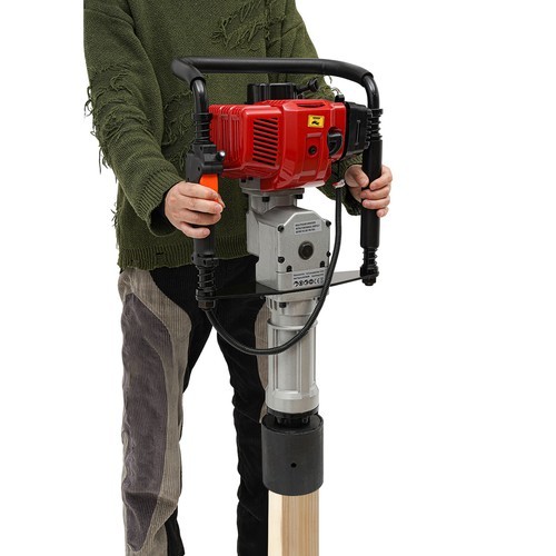 Mixed Oil Powered Pile Driver 52 CC Post Driver Two Stroke Post Driver Air Cool