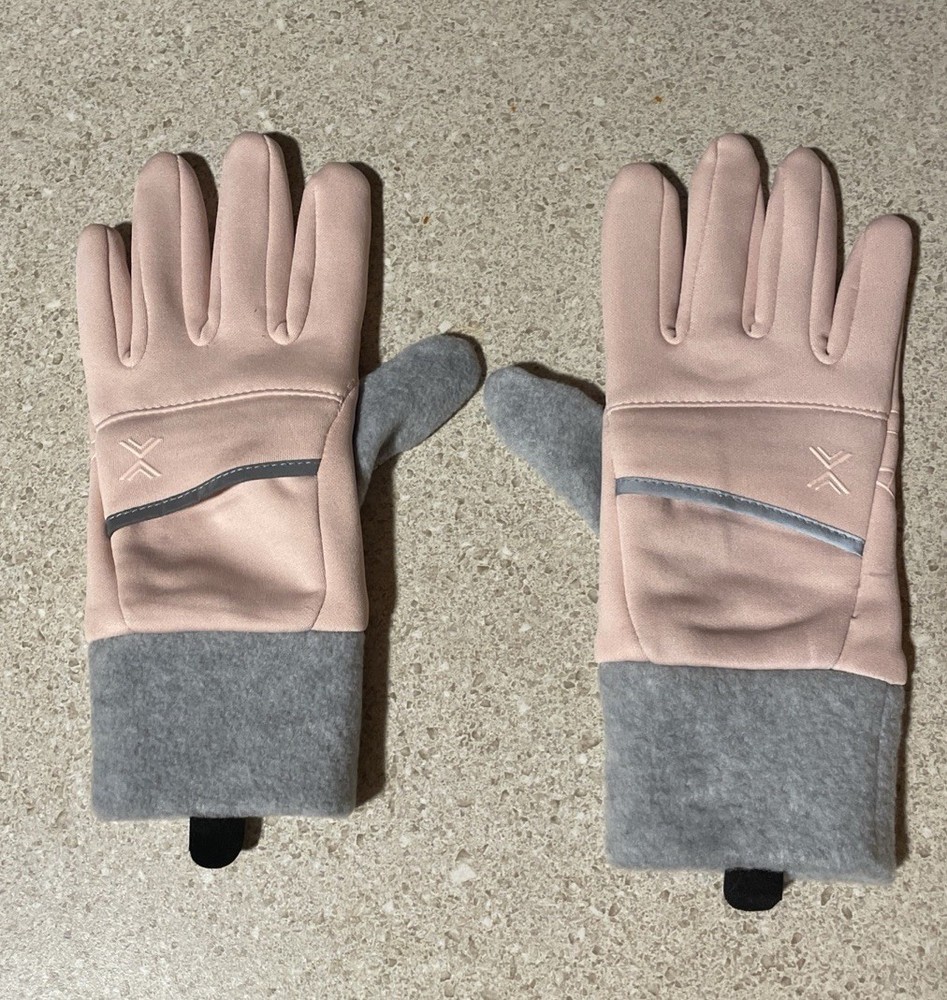 Xersion Women's Touch Screen Workable Pink & Grey Gloves Fits Small & Medium