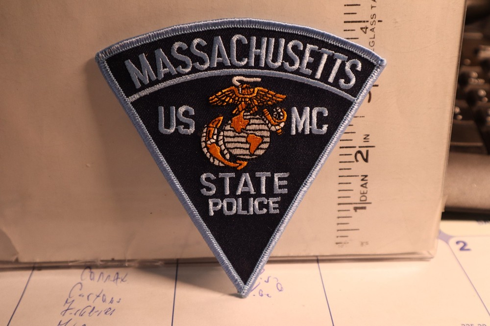 police patch  STATE POLICE MASSACHUSETTS  USMC
