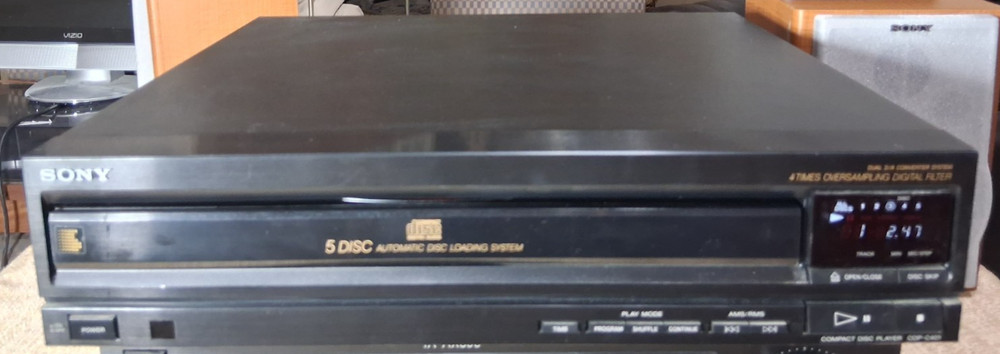 SONY CDP-C401 5-DISC AUTOMATIC COMPACT DISC CD PLAYER DUAL D/A CONVERTER SYSTEM