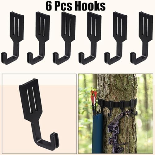 Treestand Strap Gear Hangers with 5 Large Hooks, Lightweight Multi-Hook