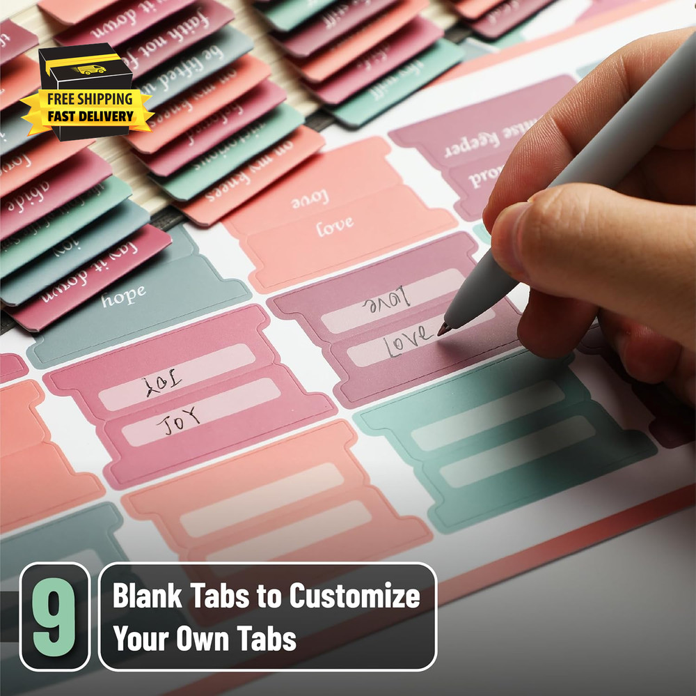- Topical Laminated Bible Tabs, 75 Pcs, Spring Theme, Easy-To-Read & Apply, Tear