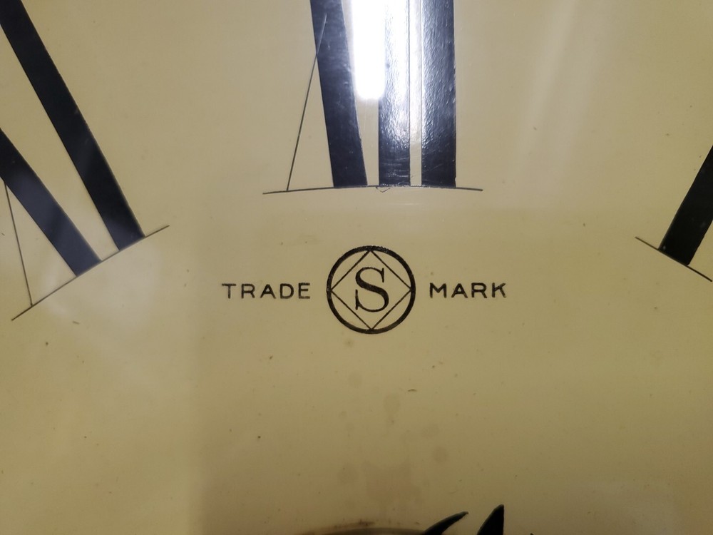 Large Antique Circular Wall Clock Trade Mark "S" Working
