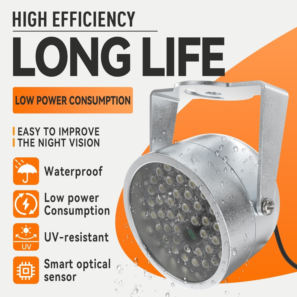 2 Pcs 48LED Illuminator IR Infrared Night Vision Light for Security CCTV Camera