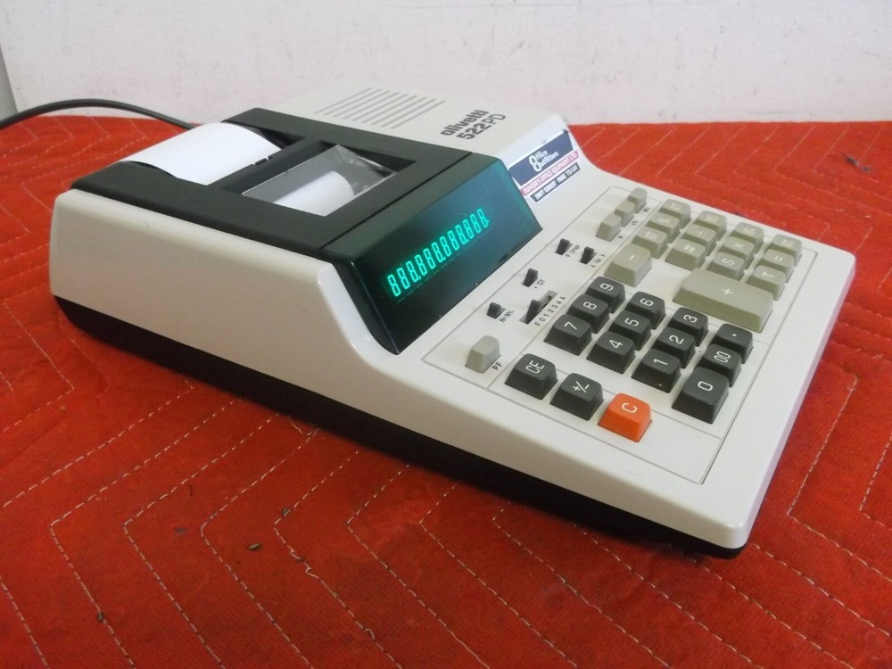 OLIVETTI 522PD 12-DIGIT GREEN DISPLAY SLIM DESKTOP ADDING MACHINE JAPAN WORKING