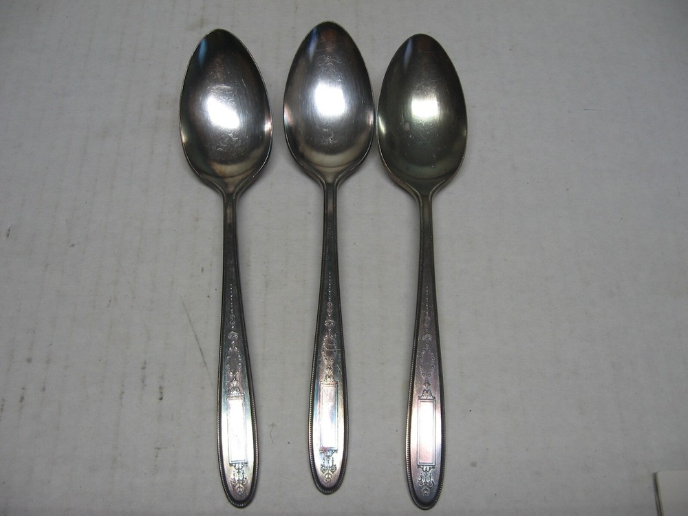 3 Solid Serving Spoons Oneida Community Plate Grosvenor 1921