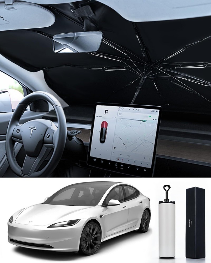 Tesla Model Y and Model 3 2025 Windshield Sunshade, Foldable