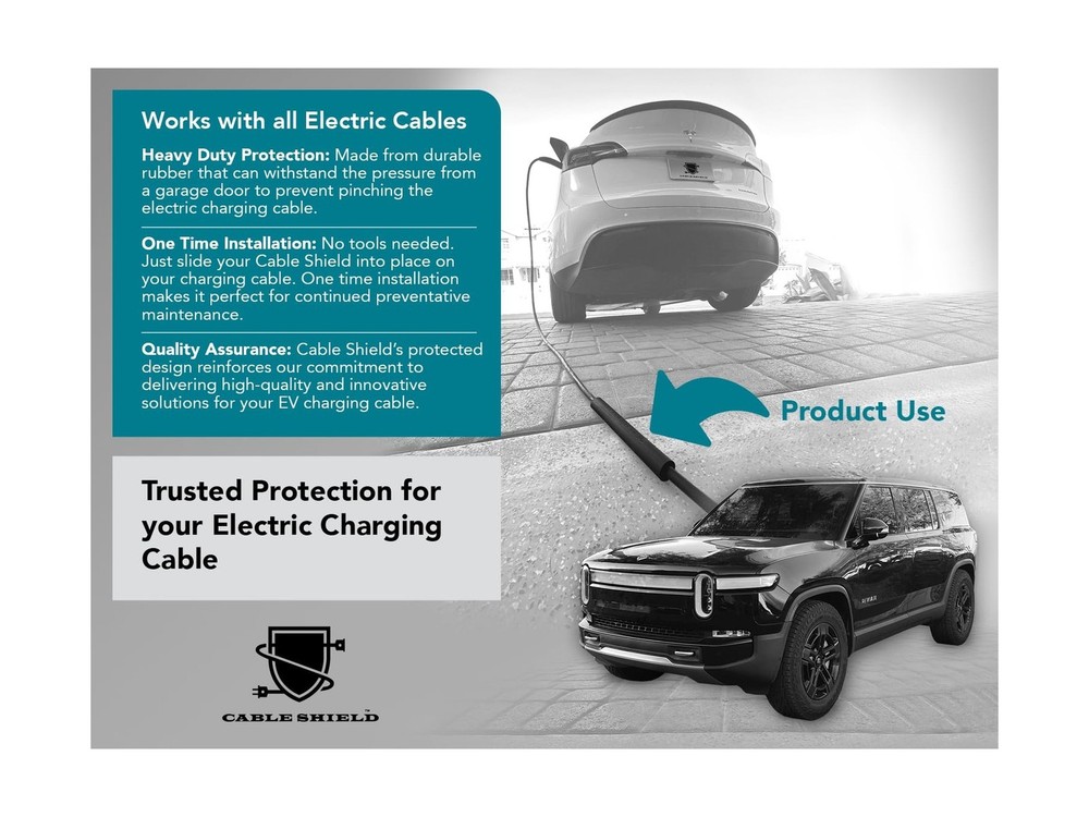 Cable Shield-EV Cable Protector-Garage Door Pass Through-US Made- Providing D...