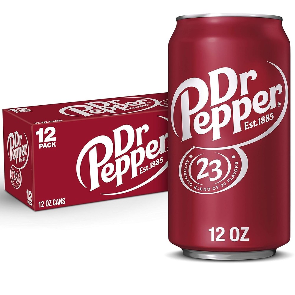 Dr Pepper Soda Pop, 12 fl oz, 12 Pack Cans