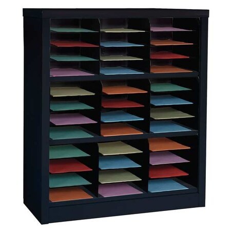 Horizontal Literature Organizer 36 Compartments, Black, 5Cry2