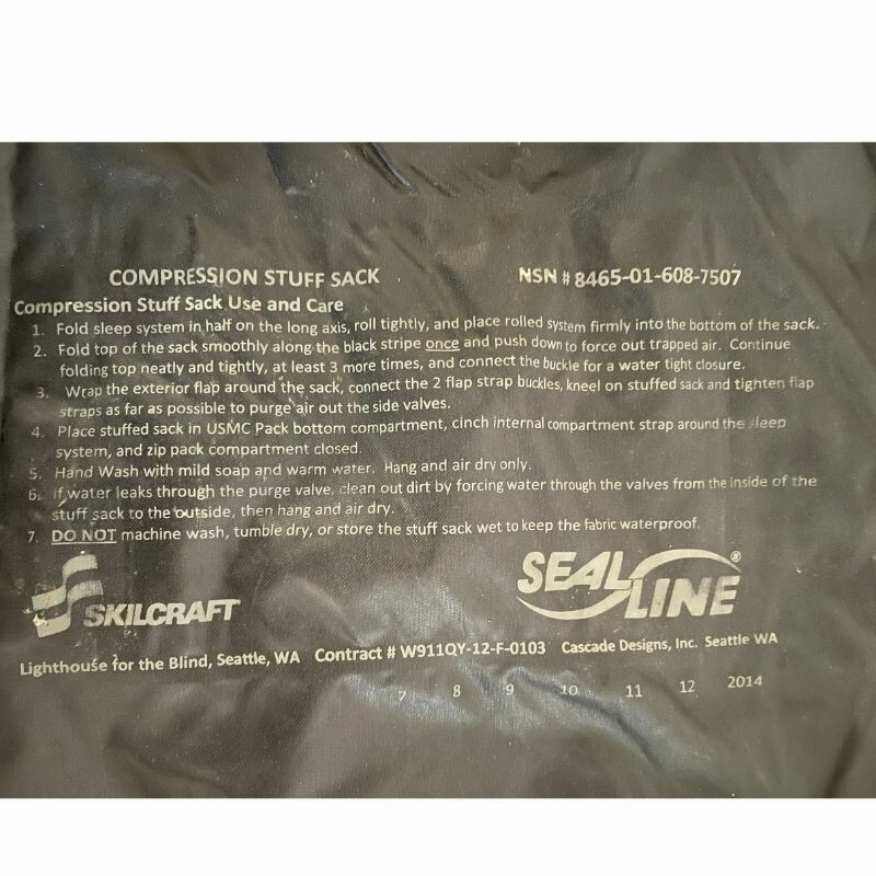 USMC Black SealLine Waterproof Compression Stuff Sack