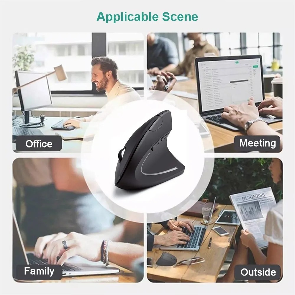 Vertical Mouse Ergonomic 2.4GHz Wireless Optical Mice 3 Adjustable DPI 800/1200/