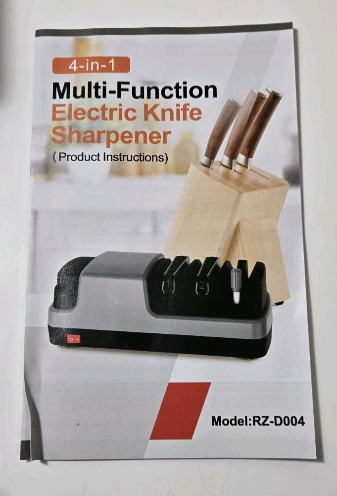 Electric Kitchen Knife Sharpener. 3-Stage Sharpening System.