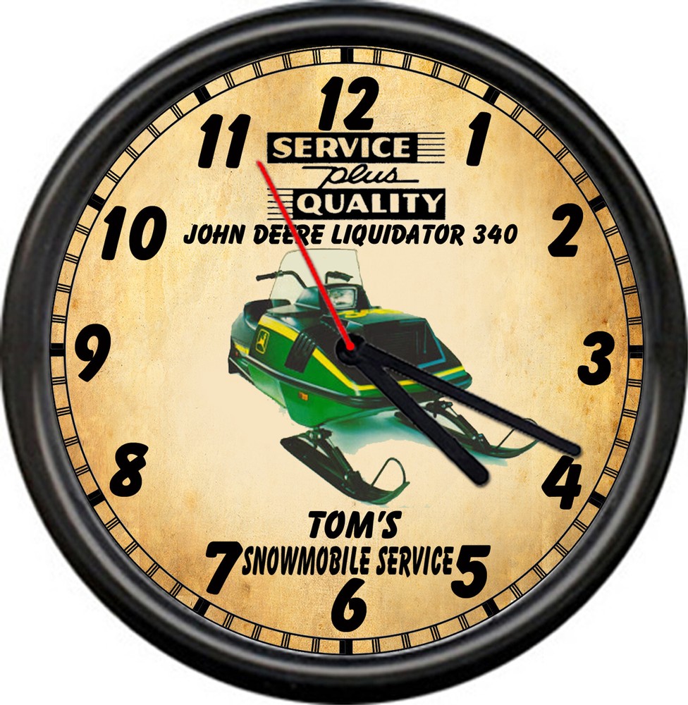 Personalized Snowmobile 2017 John Deere Liquidator 340 Sign Wall Clock