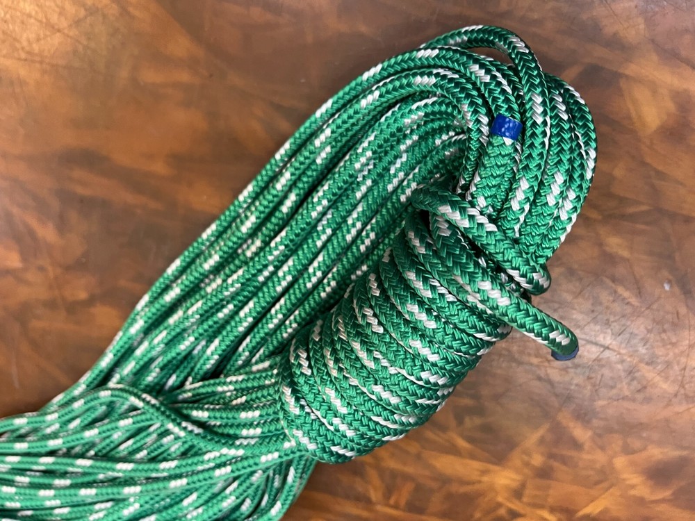 Nova Braid XLE 1/4" Double Polyester Braid Solid Green w/ White Fleck, 100 Ft