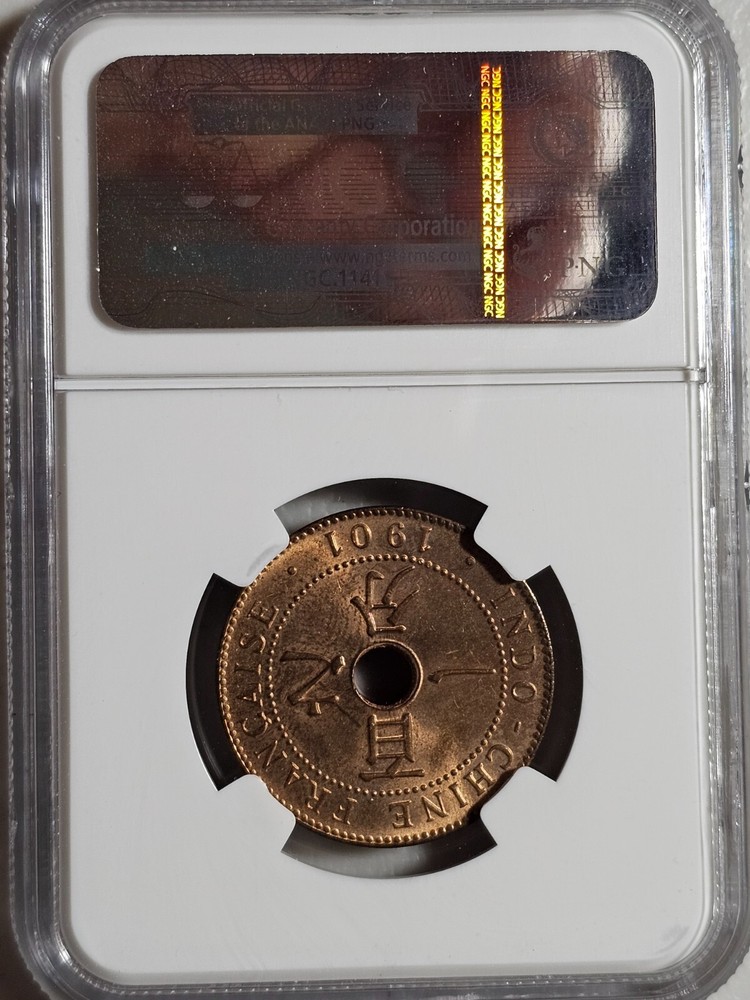 French Indochina 1 Cent 1901A NGC MS 65 RB