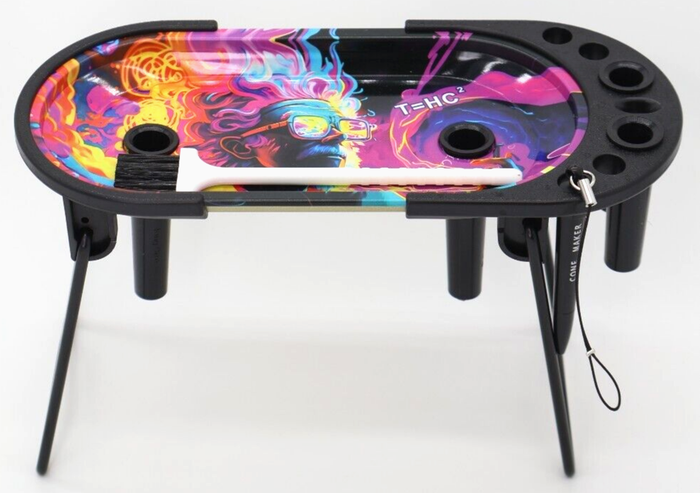 Ultimate Portable Rolling Tray Foldable Design Cone Loading Acesory Rack Durable