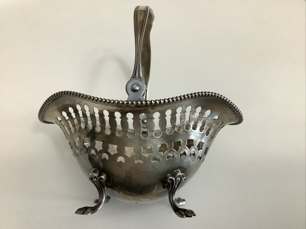 Vintage Solid Sterling Silver 925 Used Small Basket 55d