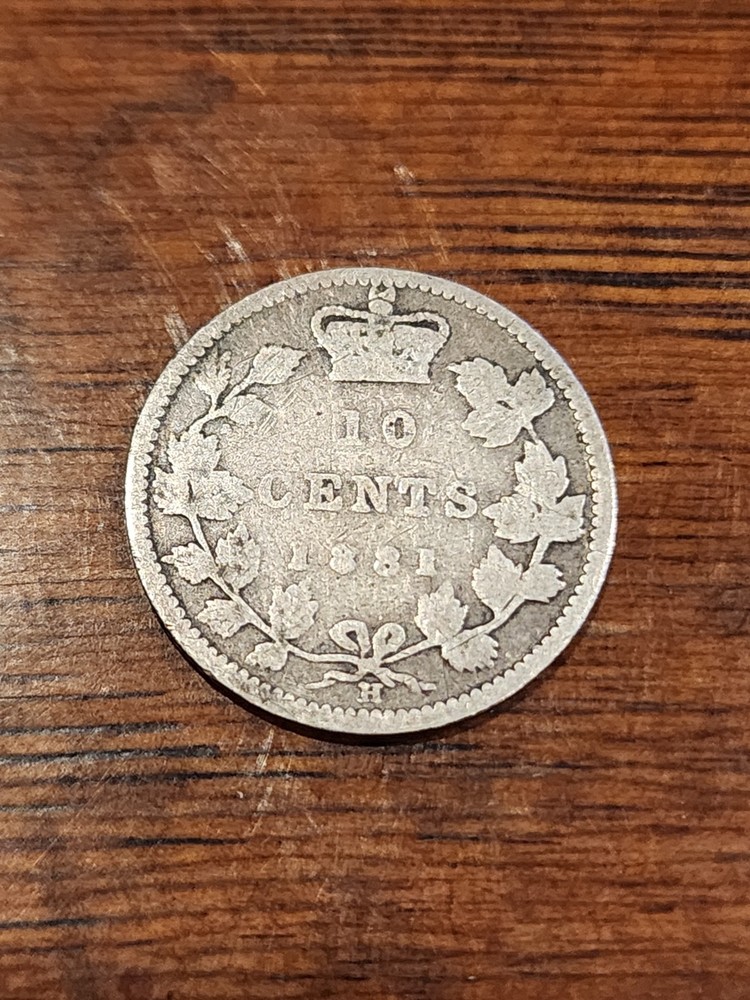 1881H Canada 10 Cents Silver Coin