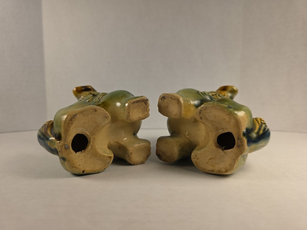 Vintage Dragon Ceramic Green Cone Incense Burner Set