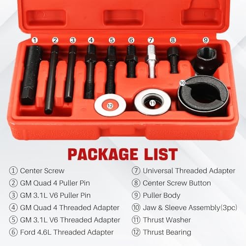 Power Steering Pulley Puller Installer Kit | 12PCS Alternator AC Pulley