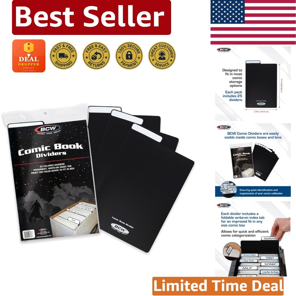 A4 Comic Book Dividers - 25 Pack, Durable Polyethylene with Write-On Tabs