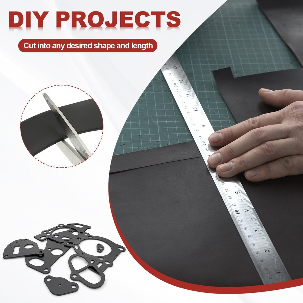 Neoprene Rubber Strips 1" Wide x 1/4" Thick x 5' Long, Self Adhesive Solid Ru...