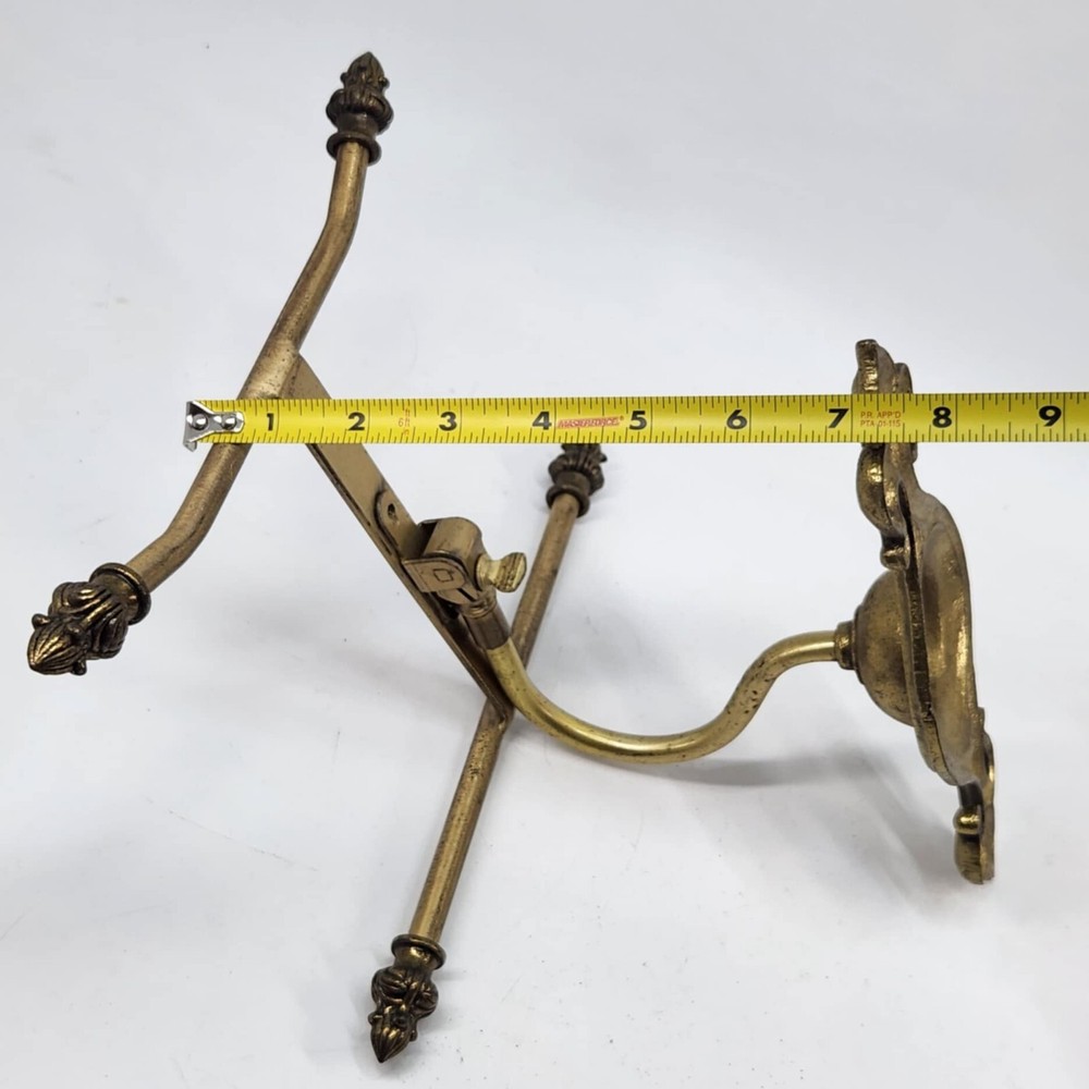 Antique Victorian Solid Brass Hat Coat Rack Hall Tree Wall Mount Early 1900s DA