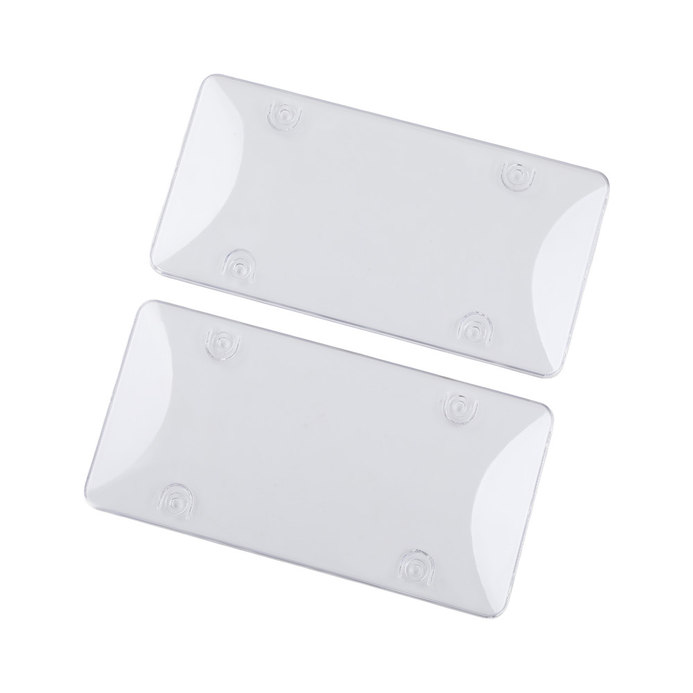 2x Clear License Plate Tag Covers Bubble Shields Protector Frame for Car Auto