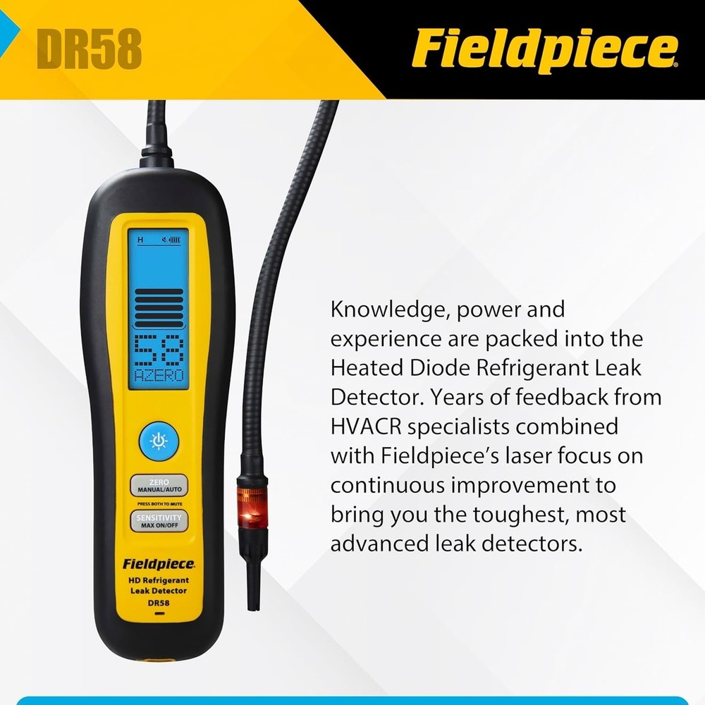 Heated Diode Refrigerant Leak Detector with LCD Screen and Replacement Tips