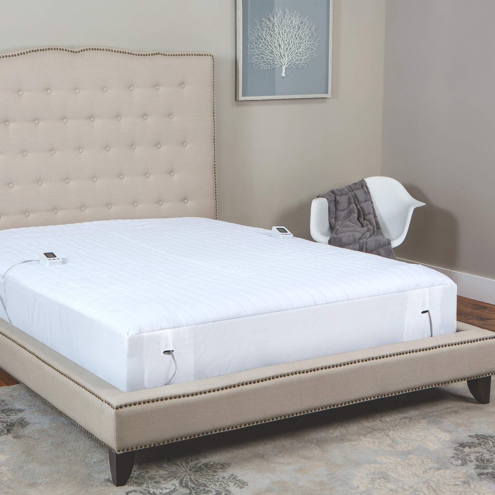 SensorPEDIC Warming Digital Controller Electric Mattress Pad, Twin, White