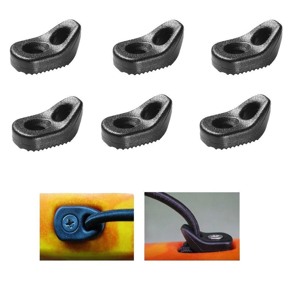6Pcs Black Kayak D Single Eyelet Tie Down Loop Deck Fitting