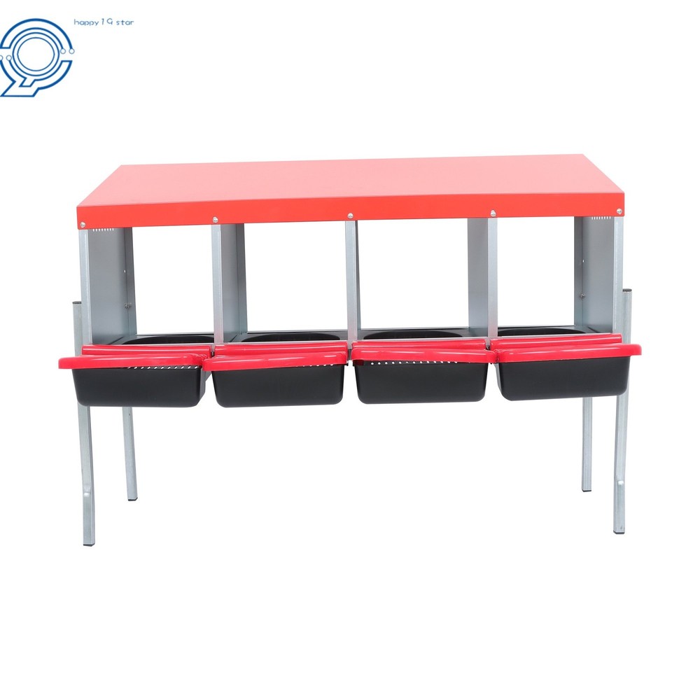 Roll Out Chicken Nesting Boxes For Laying Eggs Coop 4 Compartment