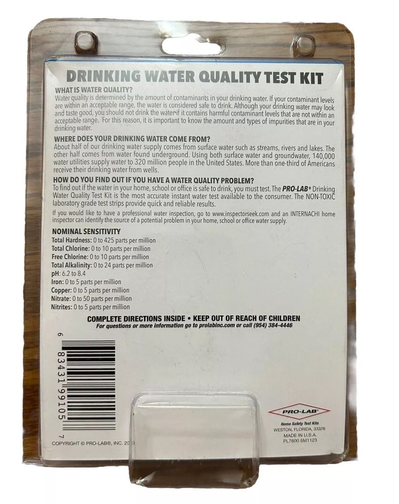 Drinking Water Quality Test Kit : Pro-Lab Sealed Box (Protect Your Family)