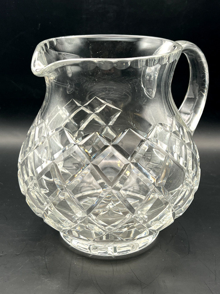 Vintage Lead Crystal Pitcher Diamond Pattern