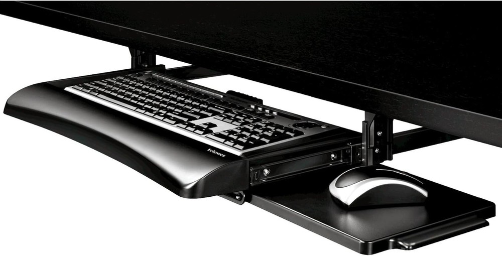Office Suites Underdesk Keyboard Drawer, Black/Silver