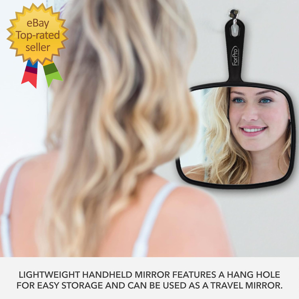 Extra Large Hand Mirror with Handle 9" W X 12" L Multi-Purpose Handheld Mirror