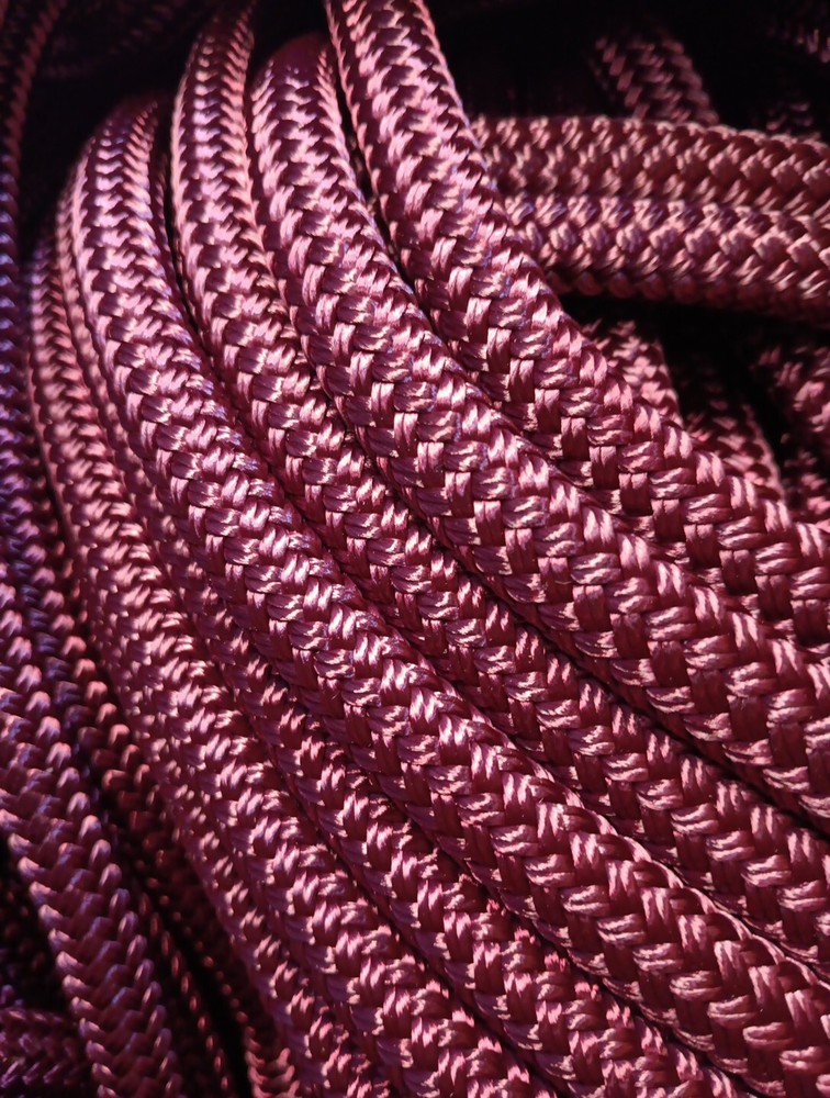 9/16 x 100 ft. Double Braid-Yacht Braid Polyester Rope. Burgundy