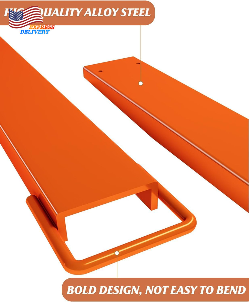 84" Fork Extensions 4.5" W 1 Pair Forklift Extensions for Forklift Truck Orange