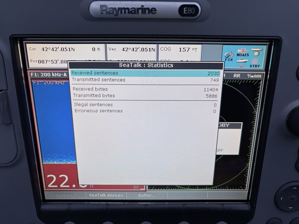 Raymarine E80 Classic GPS Chartplotter Multifunction Display W/ Cover; Tested