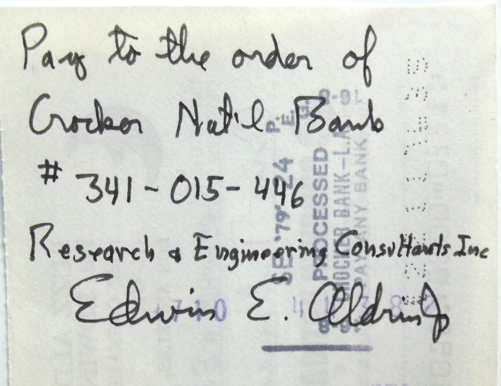Buzz Aldrin Apollo 11 Twice Signed [DS] Check Authenticated Zarelli
