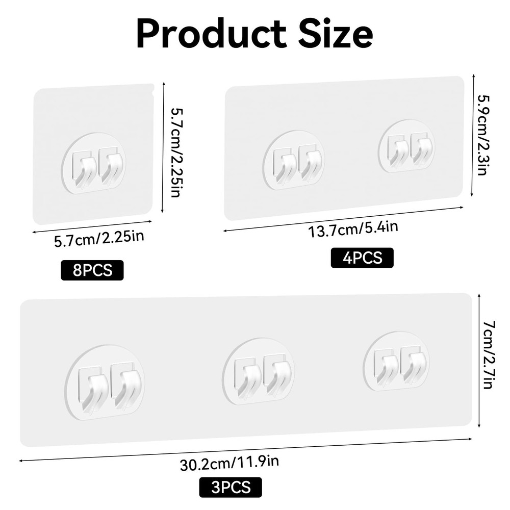 GETRIC 15 Pack Shower Caddy Adhesive Replacement, Transparent