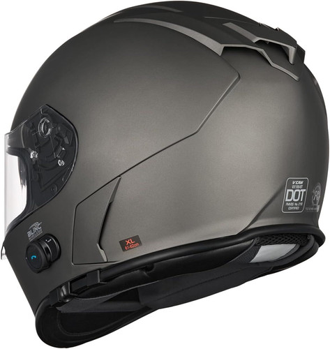 VCAN Bluetooth Integrated Full Face Motorcycle Helmet Medium, Flat Titanium